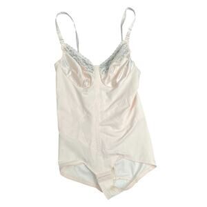 VTG Petal Pink Smoothie Diet Skinny Waist Shapewear Girdle Sz 38B Bodysuit Sexy
